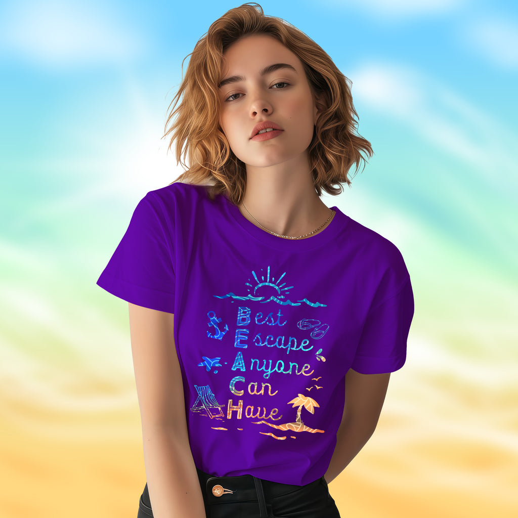 BEACH - Best Escape Anyone Can Have - 2D T-Shirt For Men/Women - TH02