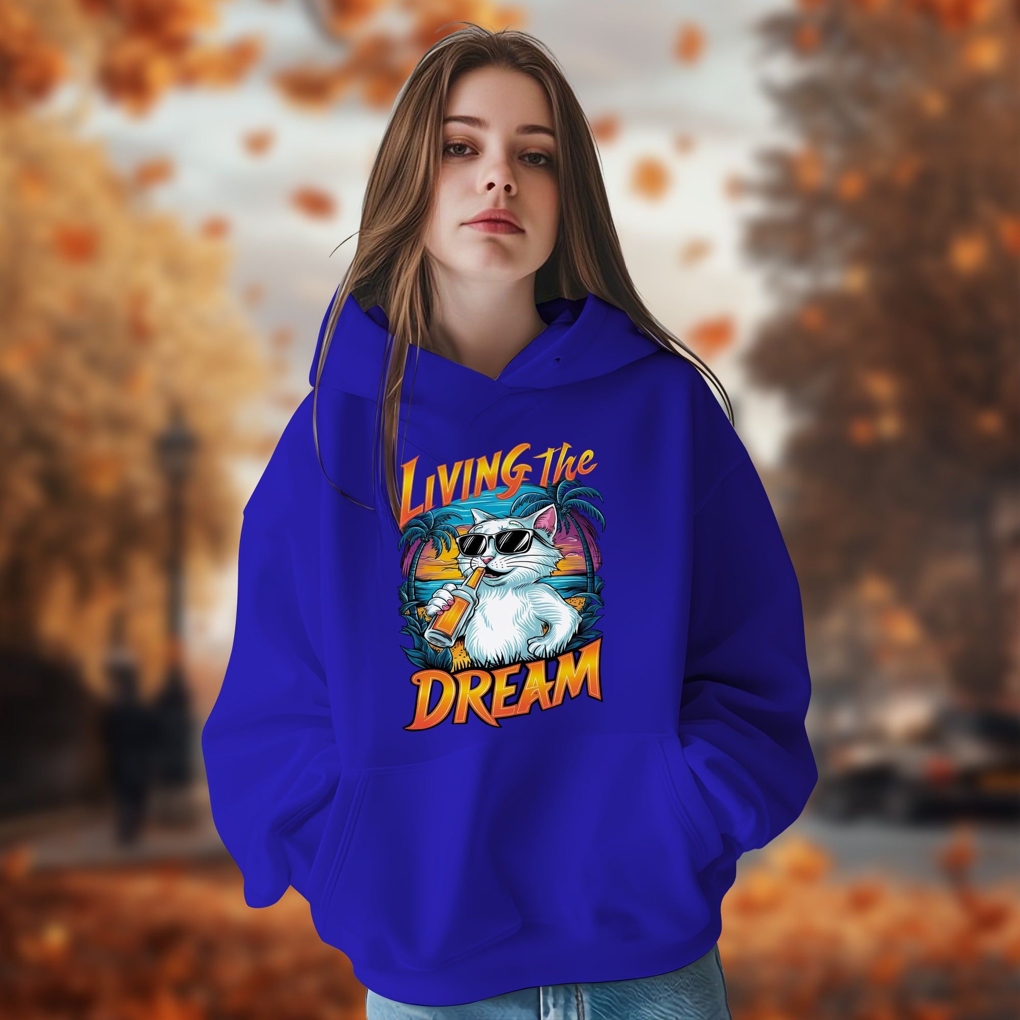 Living The Dream With Cat - 2D Hoodie For Men/Women - TH02