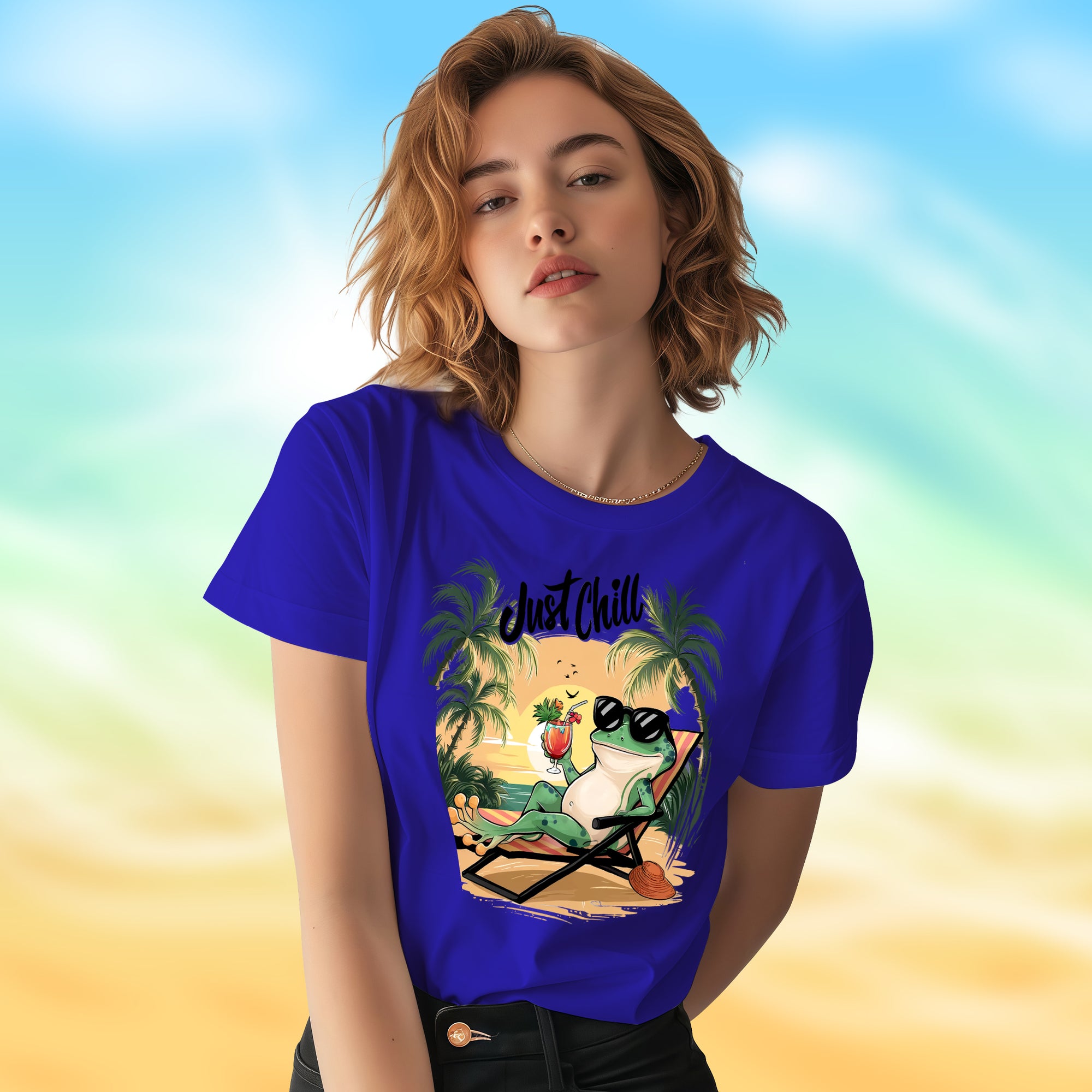 Just Chill With Frog - 2D T-Shirt For Men/Women - TH02