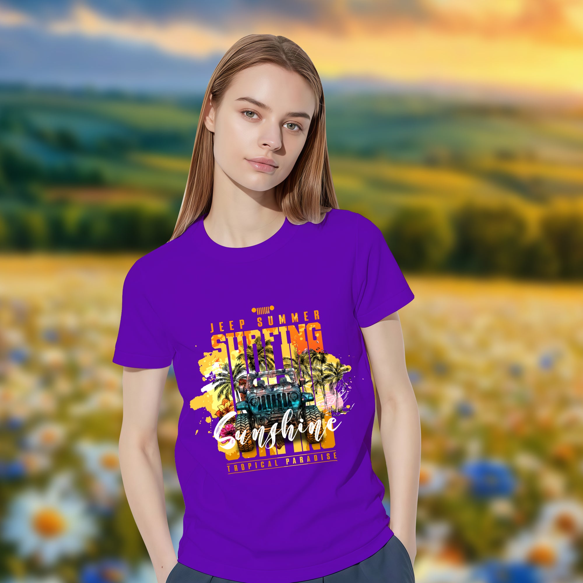 Sunshine Jeep Escape - 2D T-Shirt For Men/Women - TH02