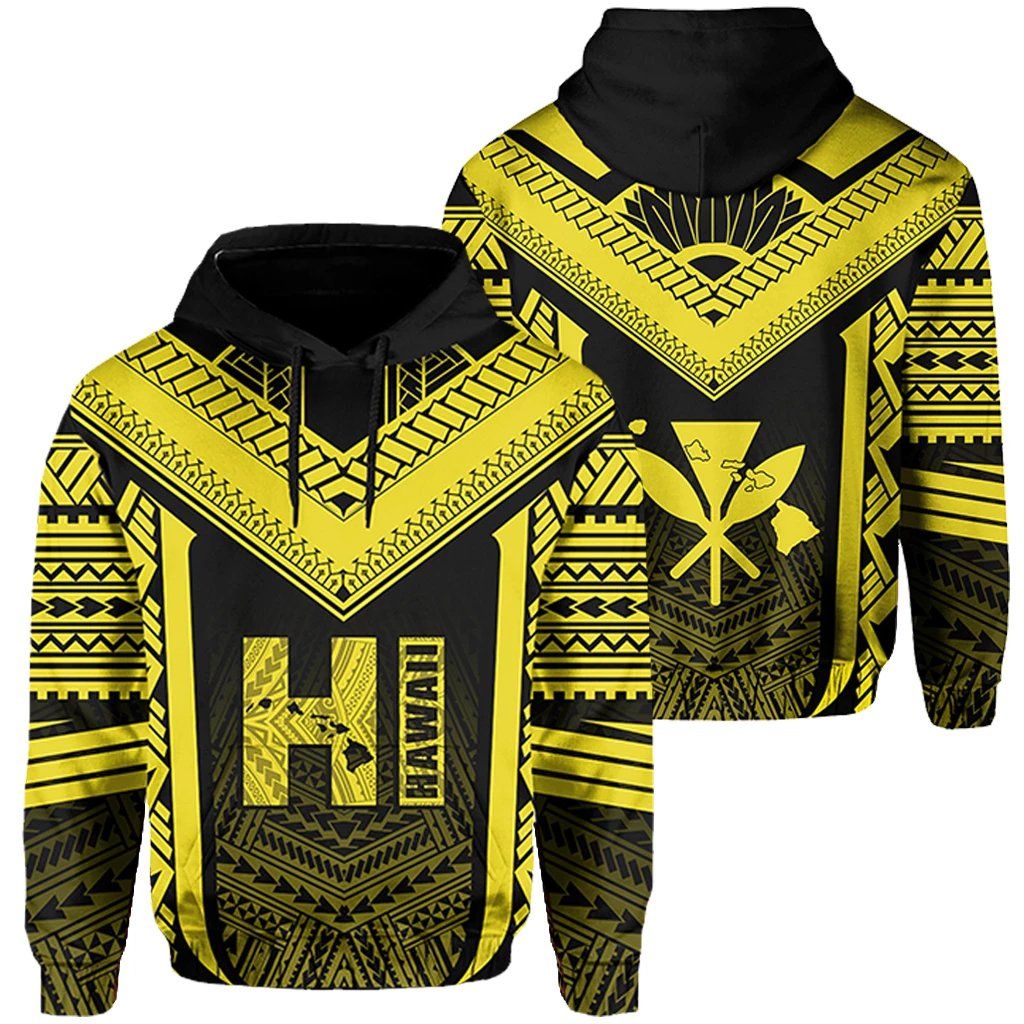 Hawaii Hawaiian Kanaka Polynesian Active Yellow Hoodie Unisex