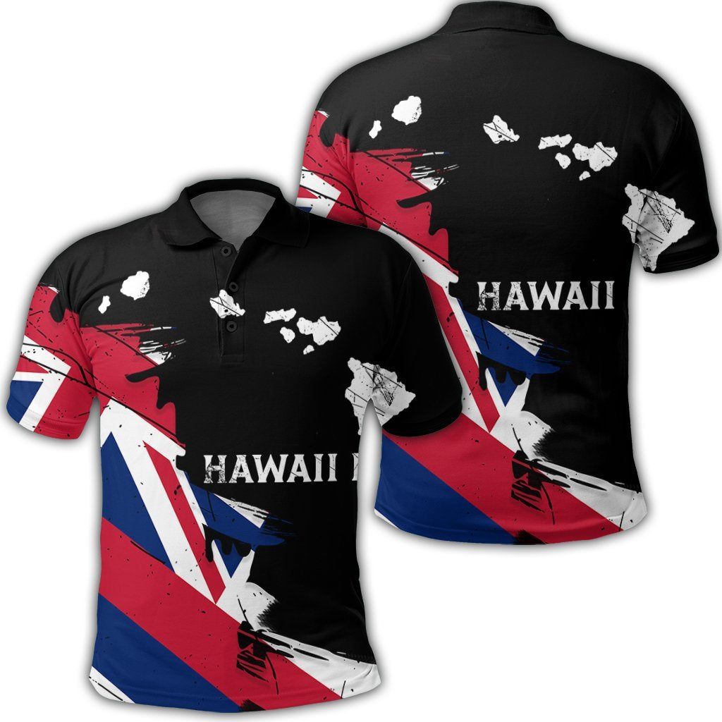 Hawaii Flag Hawaii Map Nei Polynesian Classic Style Polo Shirt Unisex