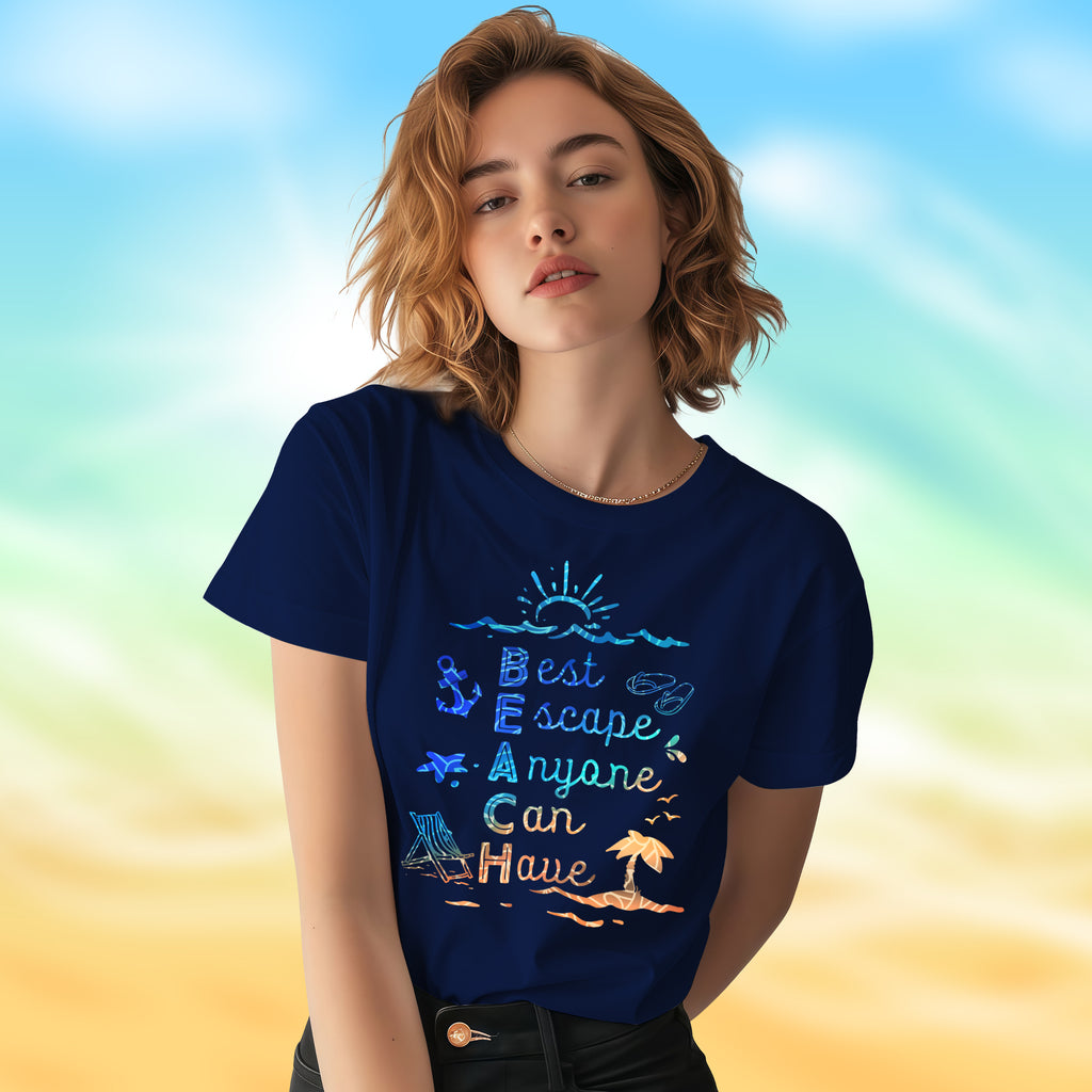 BEACH - Best Escape Anyone Can Have - 2D T-Shirt For Men/Women - TH02