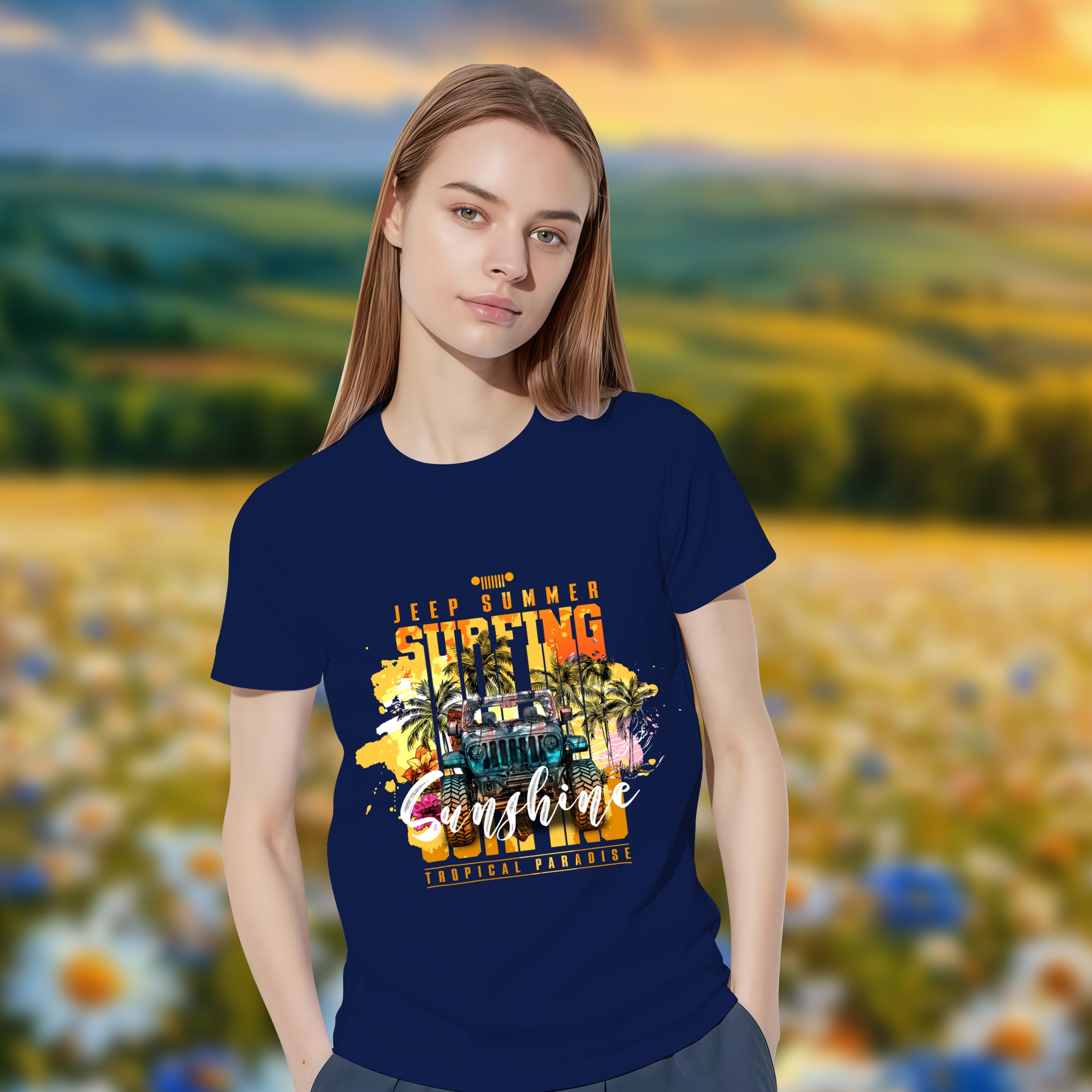 Sunshine Jeep Escape - 2D T-Shirt For Men/Women - TH02