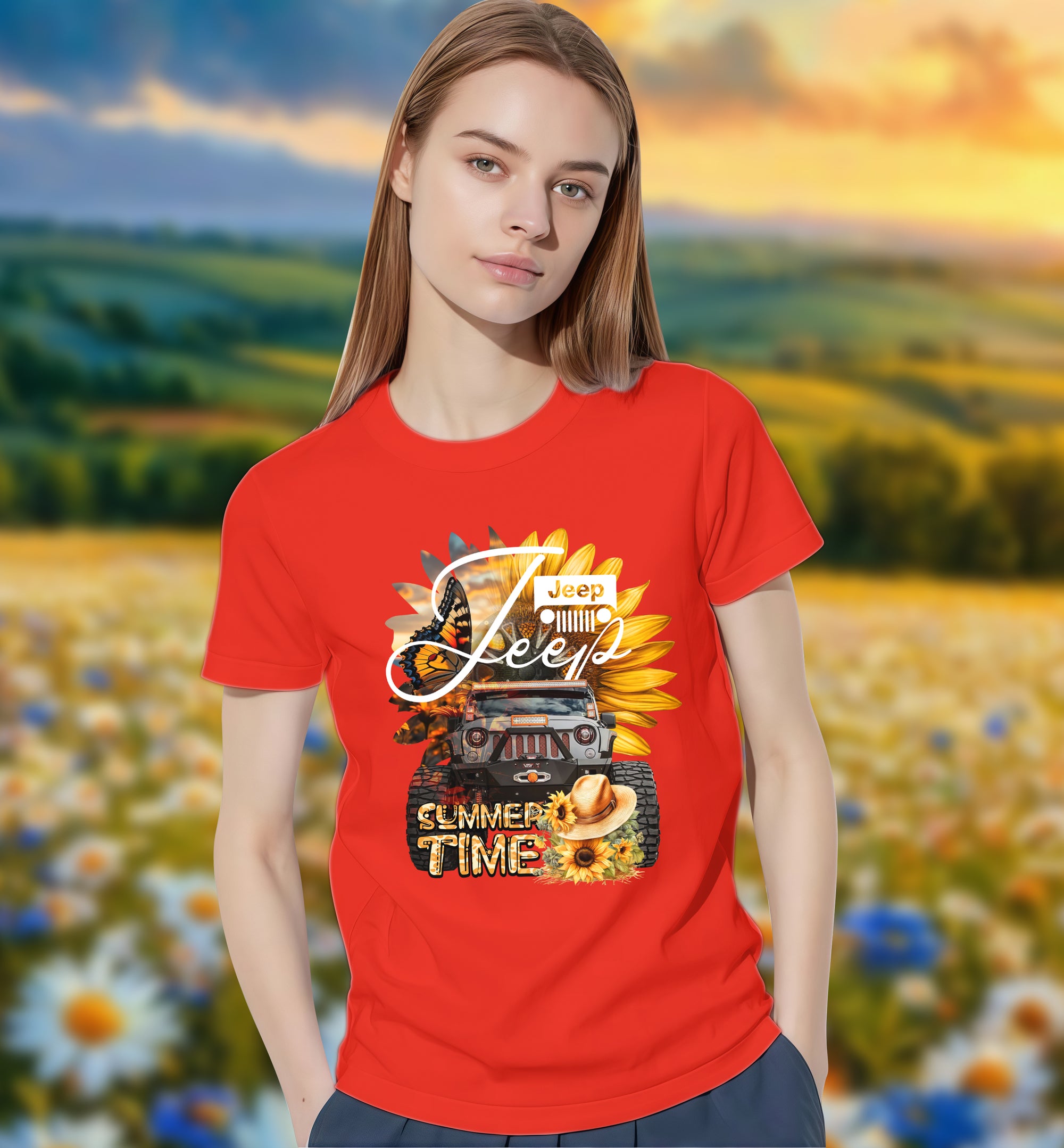 Summer Time Jeep - 2D T-Shirt for Men/Women - TH02