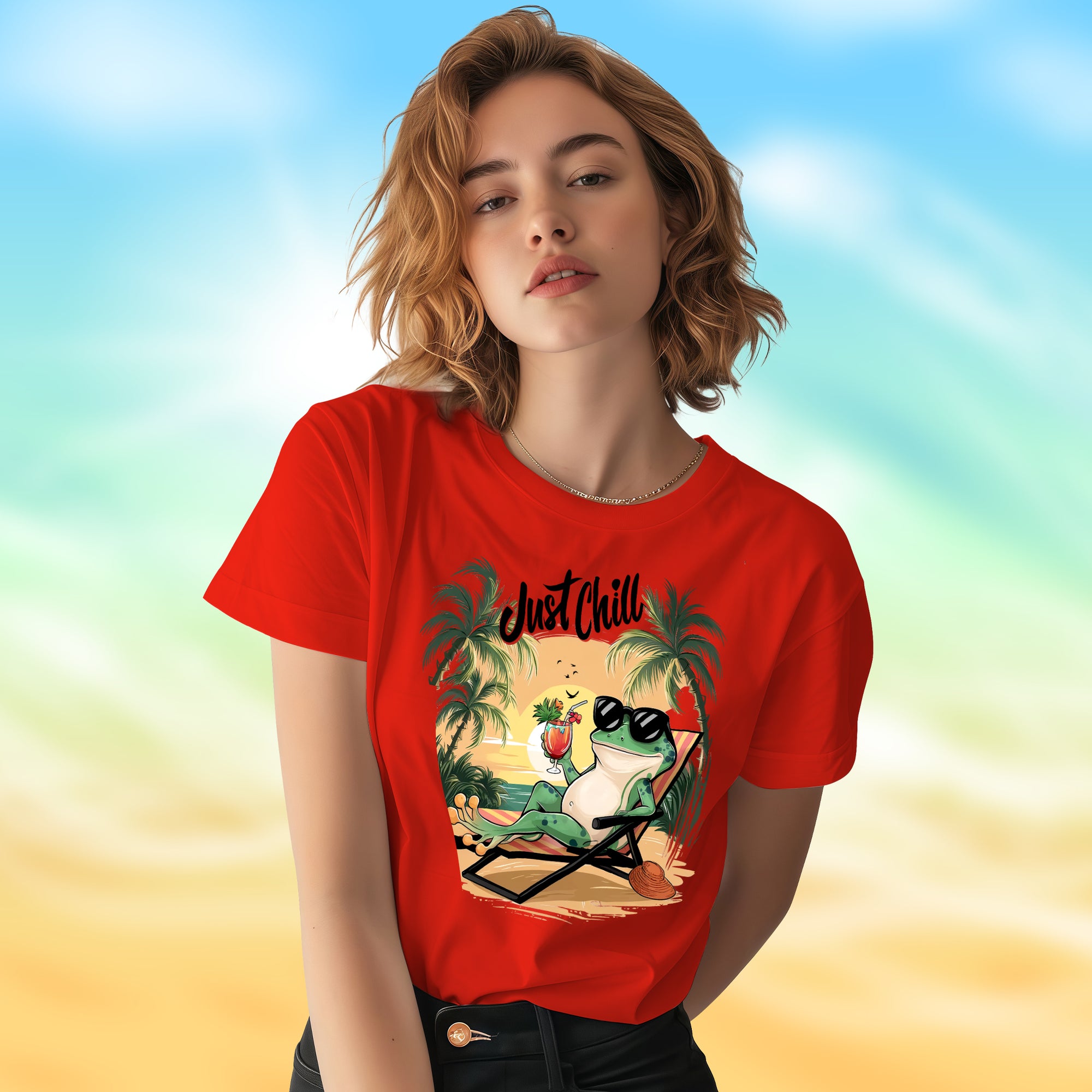 Just Chill With Frog - 2D T-Shirt For Men/Women - TH02