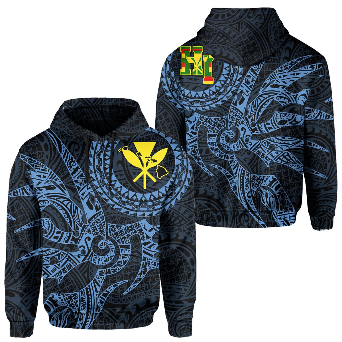 Hawaii Polynesian Kanaka Map Hawaiian Pastel Hoodie Unisex
