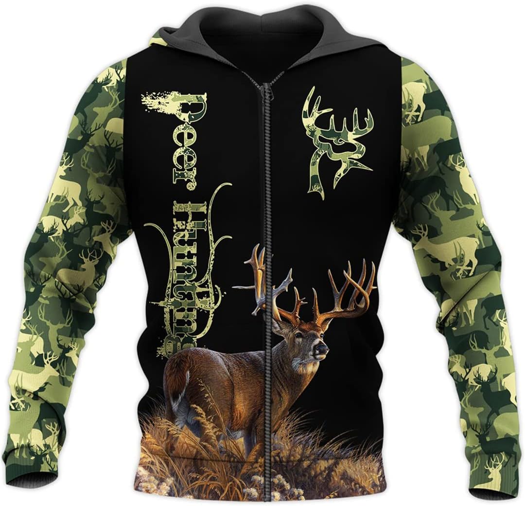 Hunting Deer Reaper Bow Hunter Camo Hoodie Unisex