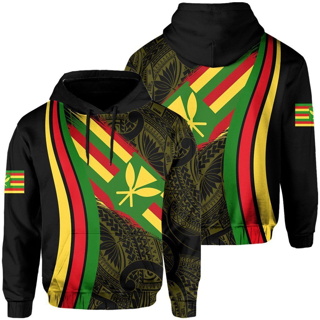 Hawaii Polynesian Kanaka Flag Yellow Ten Style Hoodie Unisex