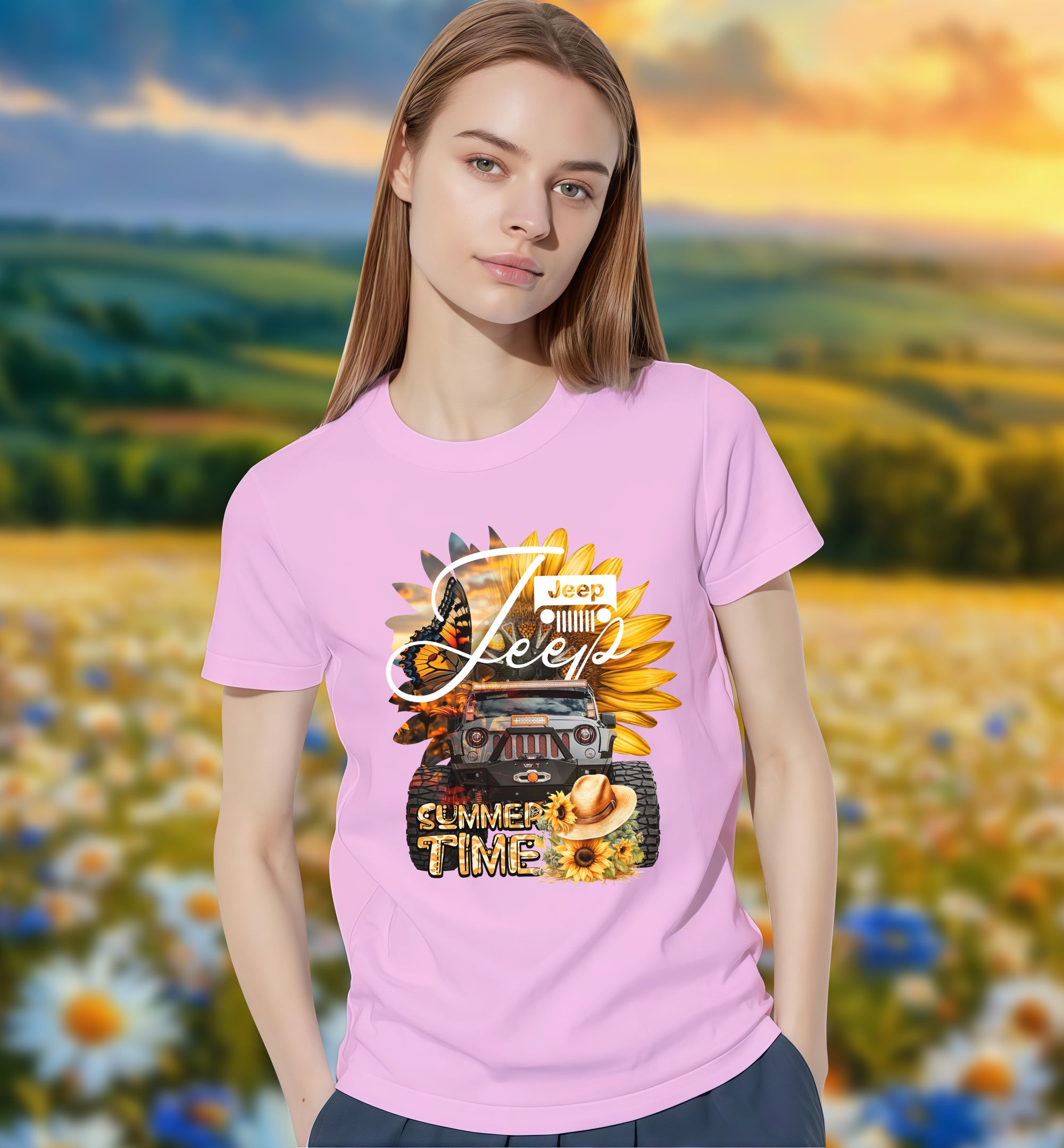 Summer Time Jeep - 2D T-Shirt for Men/Women - TH02
