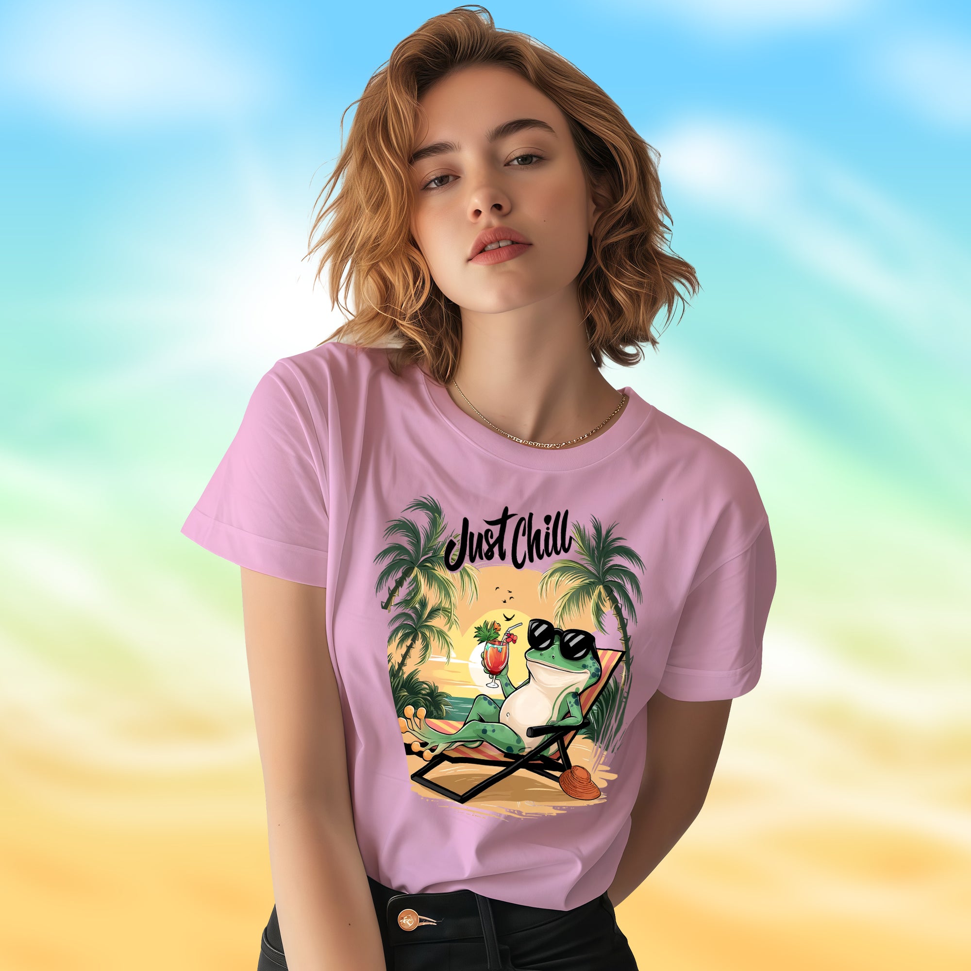 Just Chill With Frog - 2D T-Shirt For Men/Women - TH02