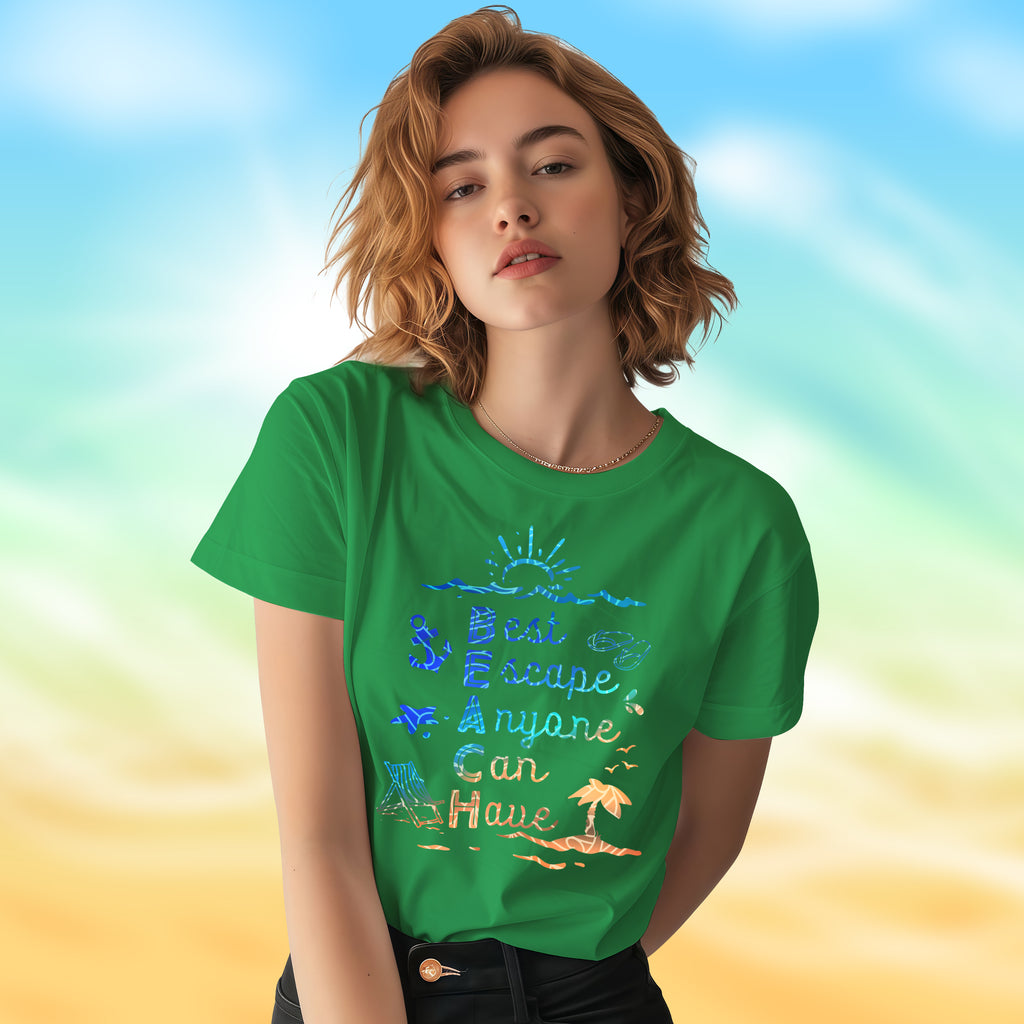 BEACH - Best Escape Anyone Can Have - 2D T-Shirt For Men/Women - TH02