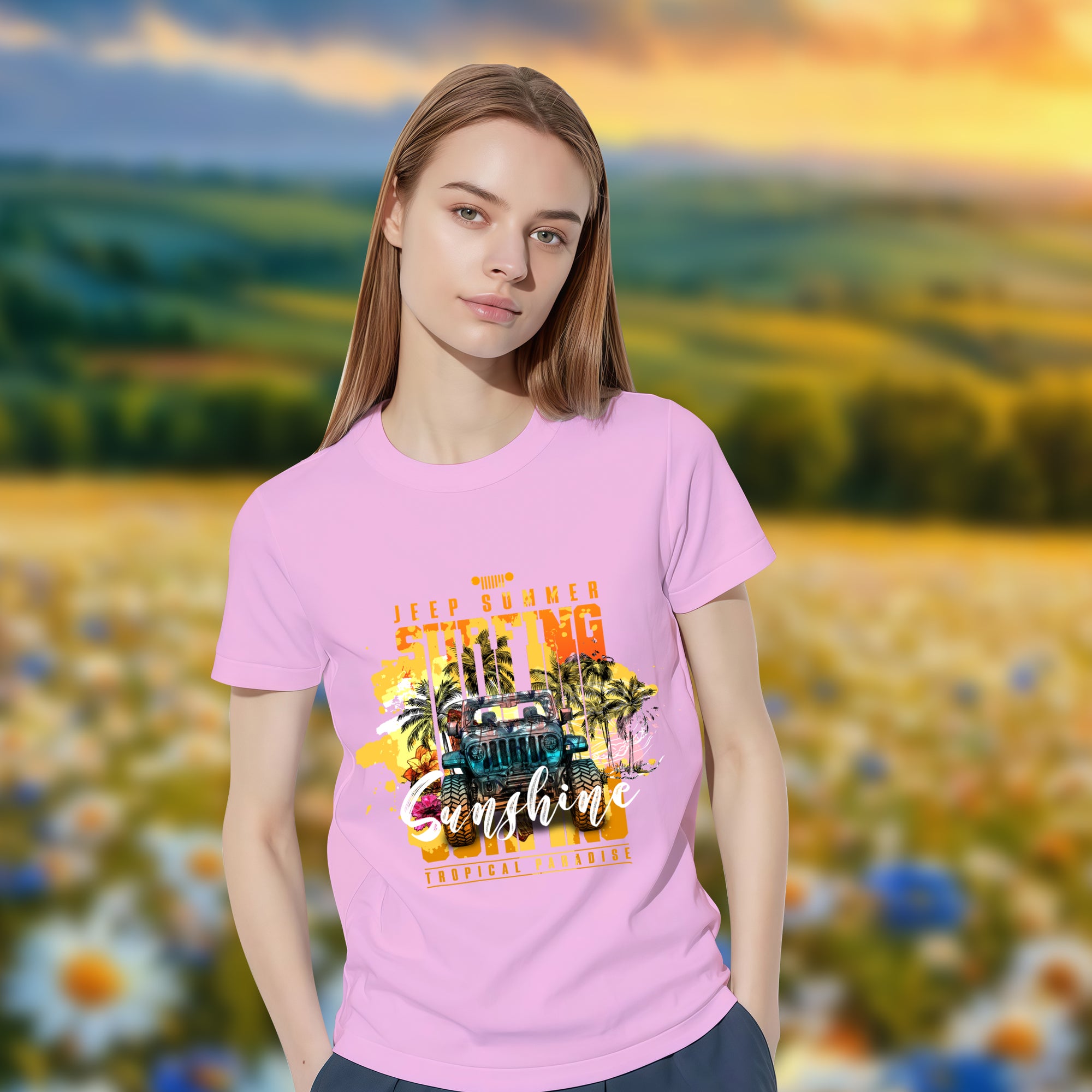 Sunshine Jeep Escape - 2D T-Shirt For Men/Women - TH02