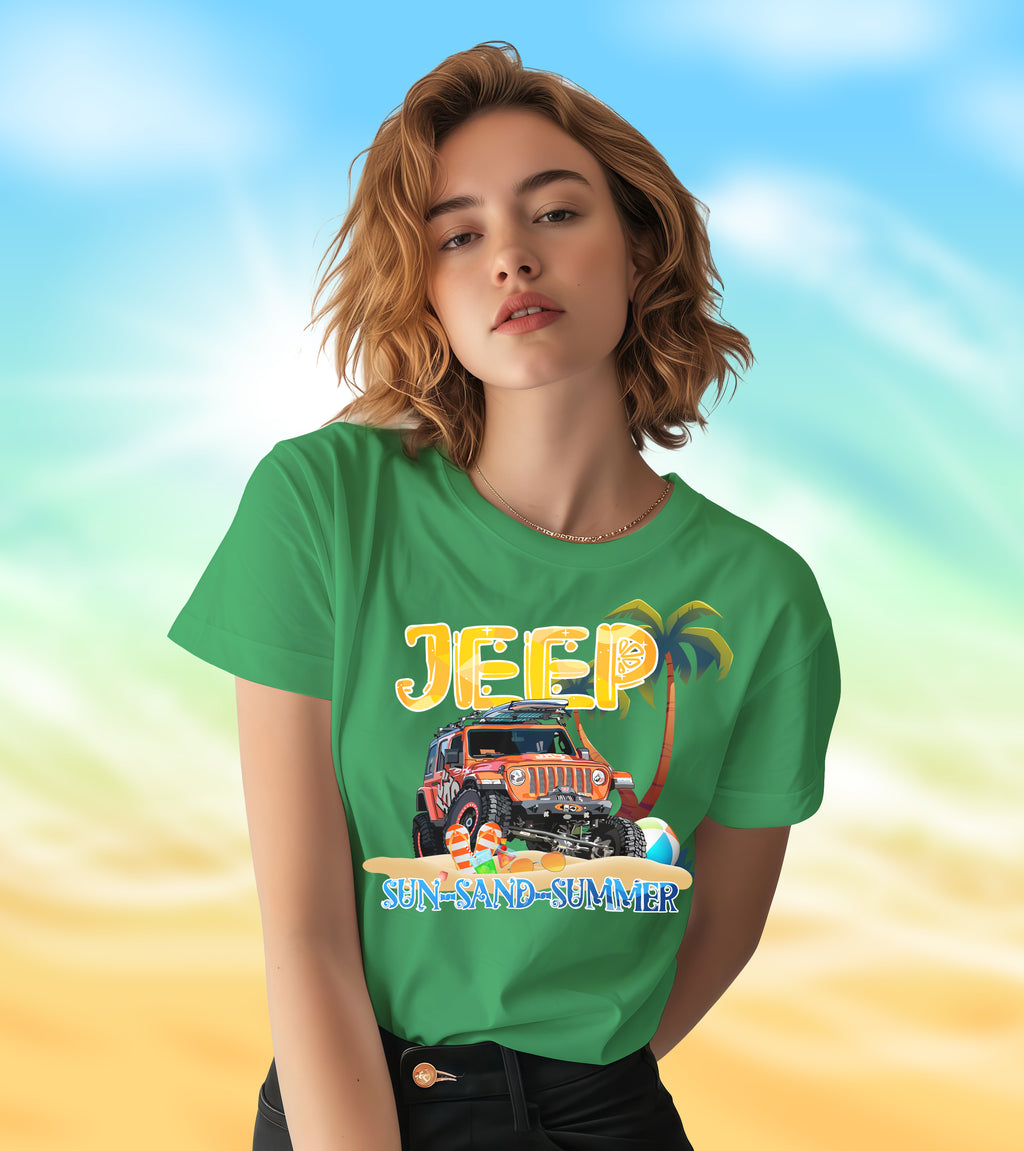 Sun-Sand-Summer Jeep - 2D T-Shirt for Men/Women - TH02