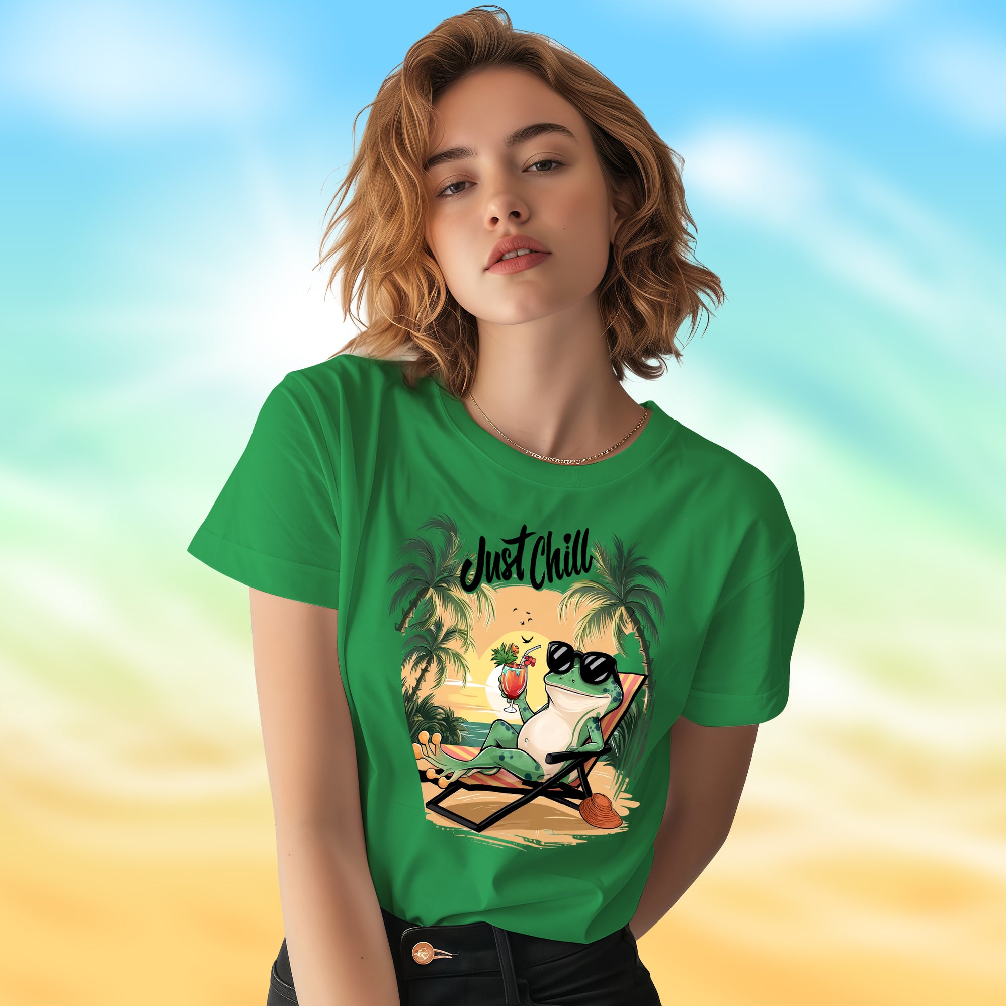 Just Chill With Frog - 2D T-Shirt For Men/Women - TH02