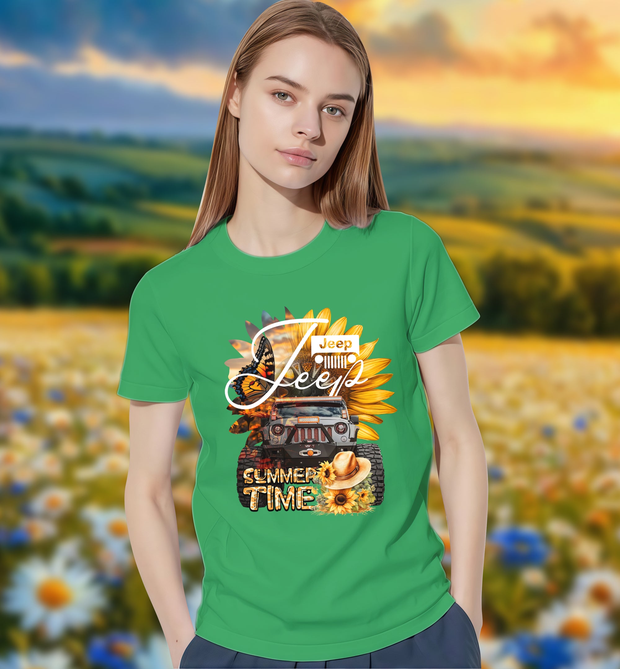 Summer Time Jeep - 2D T-Shirt for Men/Women - TH02