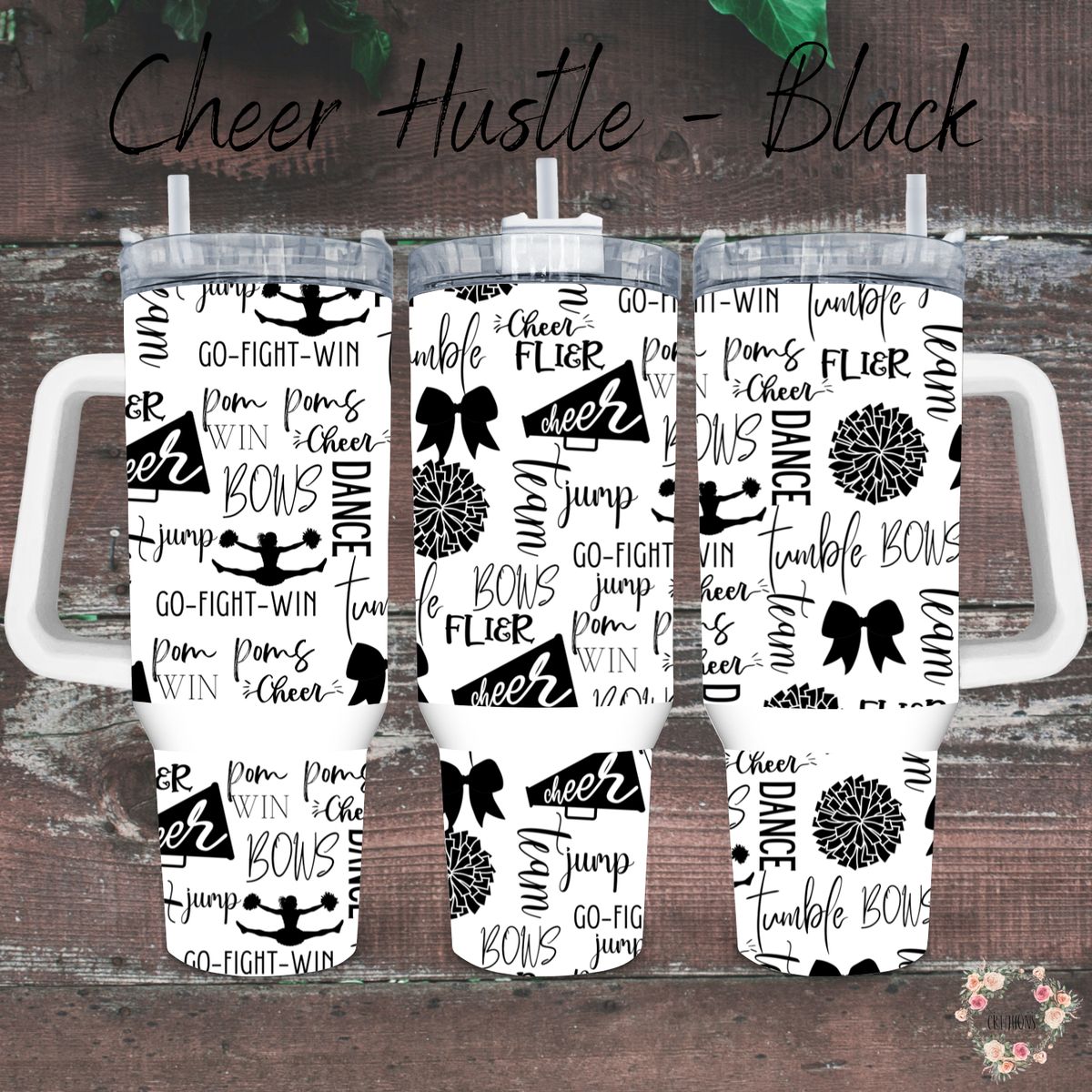 Cheer Hustle Handle With Tumbler – Size 40oz