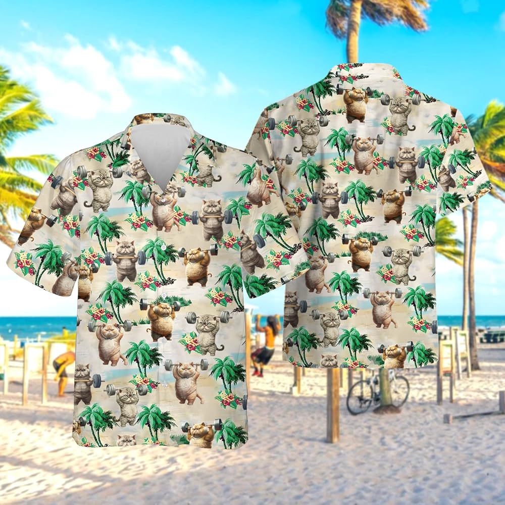 Beach Gains & Cat Vibes Hawaiian Shirt For Men/Women