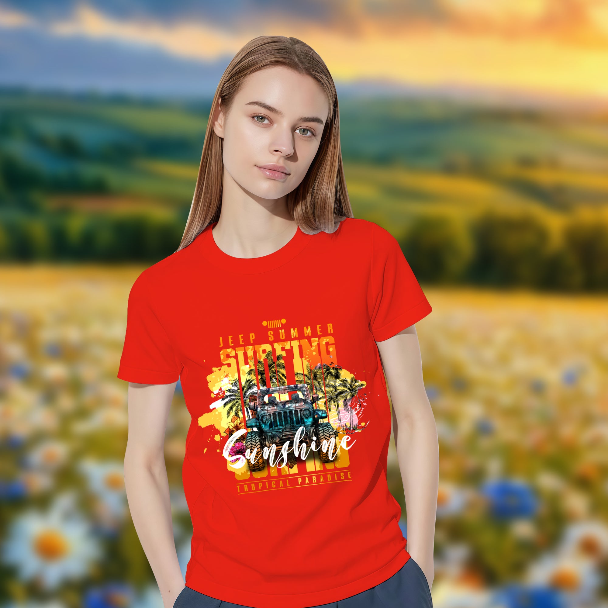Sunshine Jeep Escape - 2D T-Shirt For Men/Women - TH02