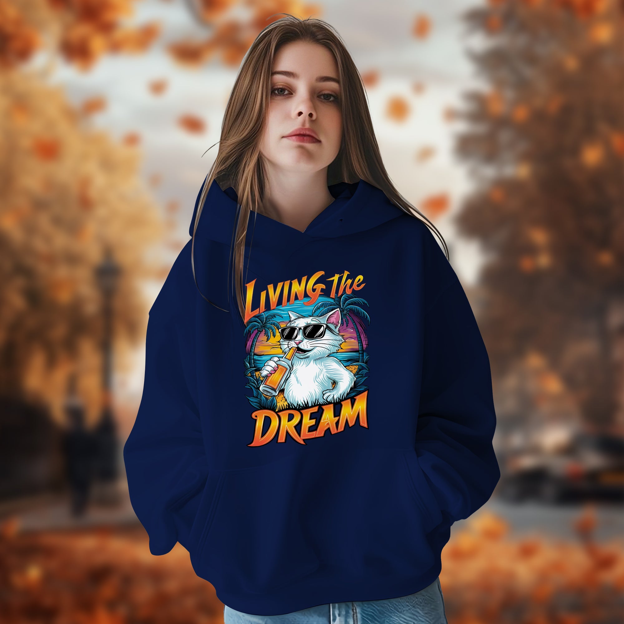 Living The Dream With Cat - 2D Hoodie For Men/Women - TH02