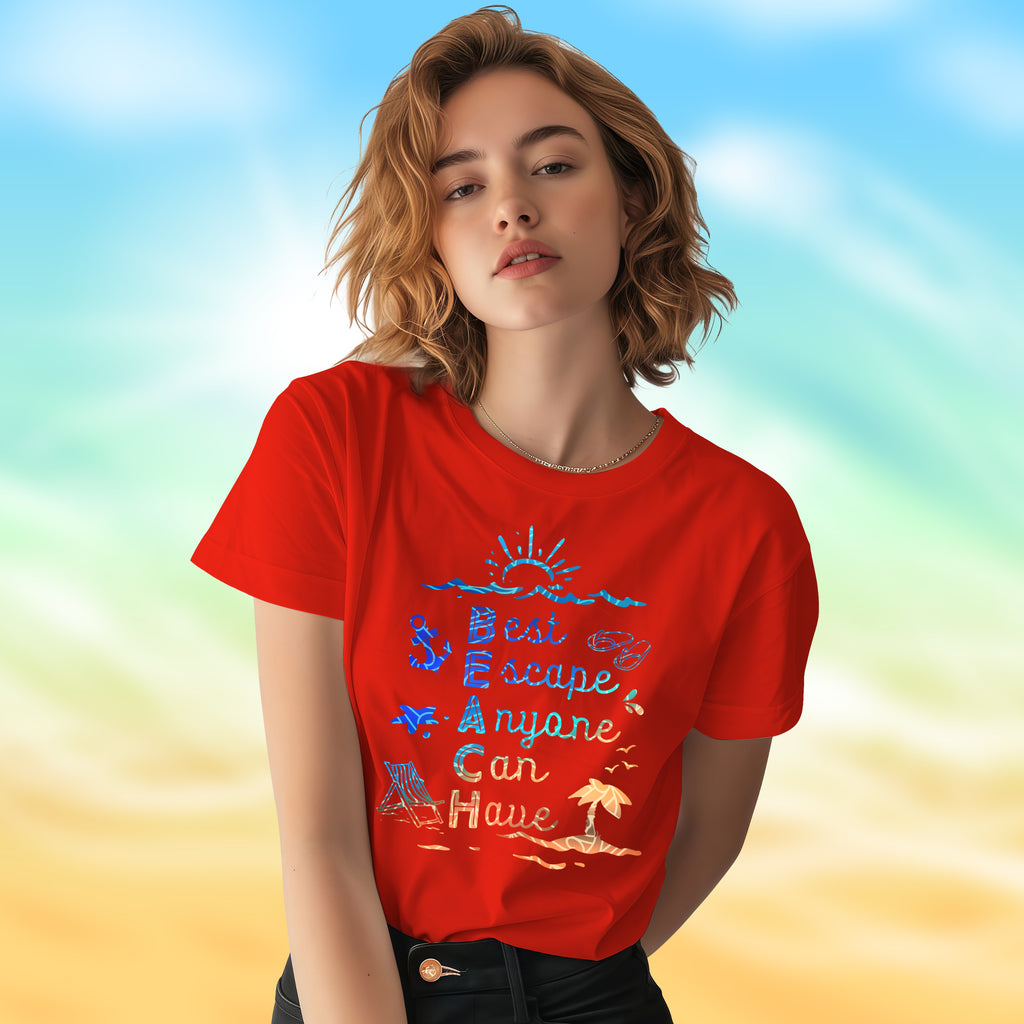 BEACH - Best Escape Anyone Can Have - 2D T-Shirt For Men/Women - TH02