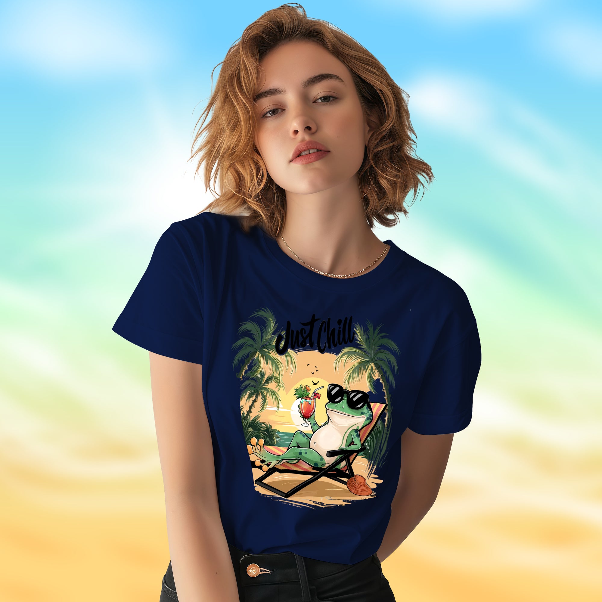 Just Chill With Frog - 2D T-Shirt For Men/Women - TH02