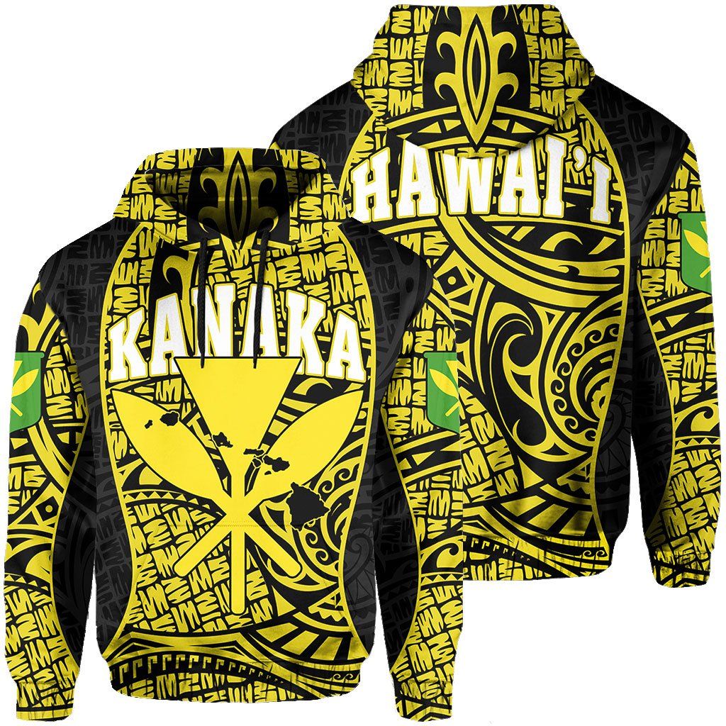 Hawaii Kanaka Maoli Hawaii Yellow Gel Style Hoodie Unisex