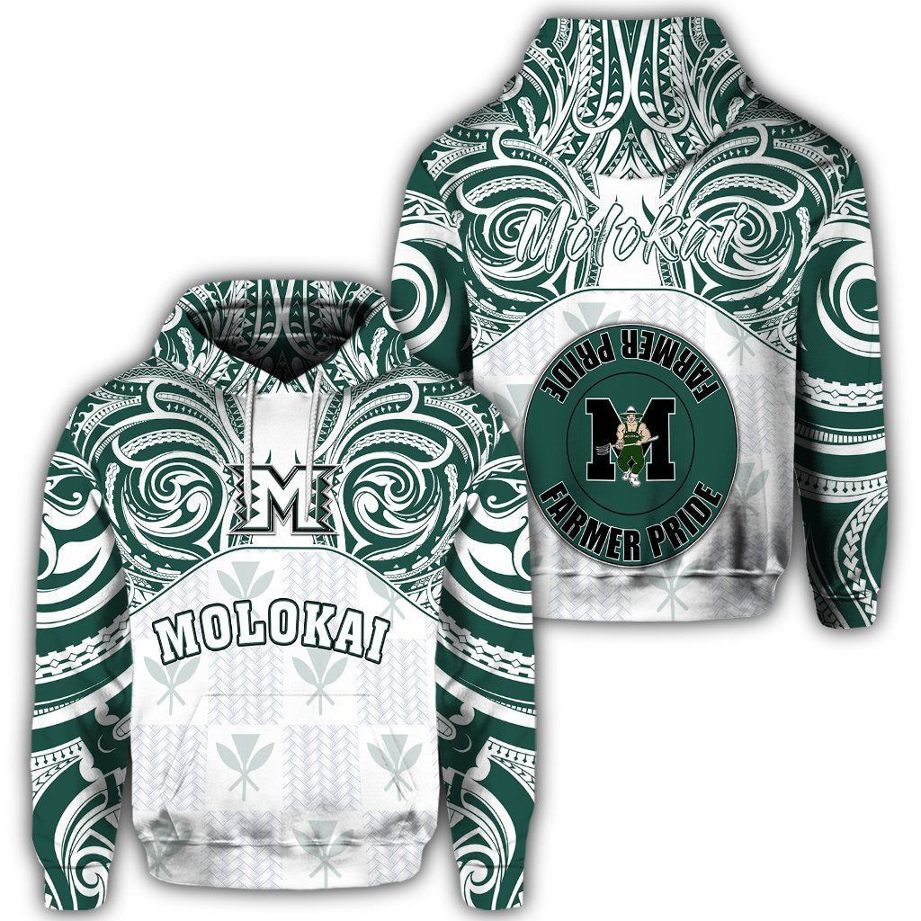 Hawaii Kanaka Molokai High School Demodern Style Hoodie Unisex