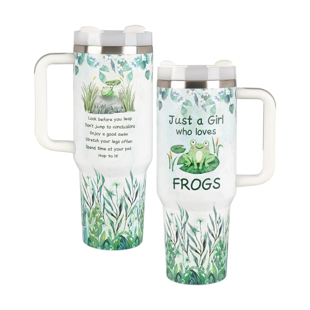 Just A Girl Who Loves Frogs Handle With Tumbler – Size 40oz