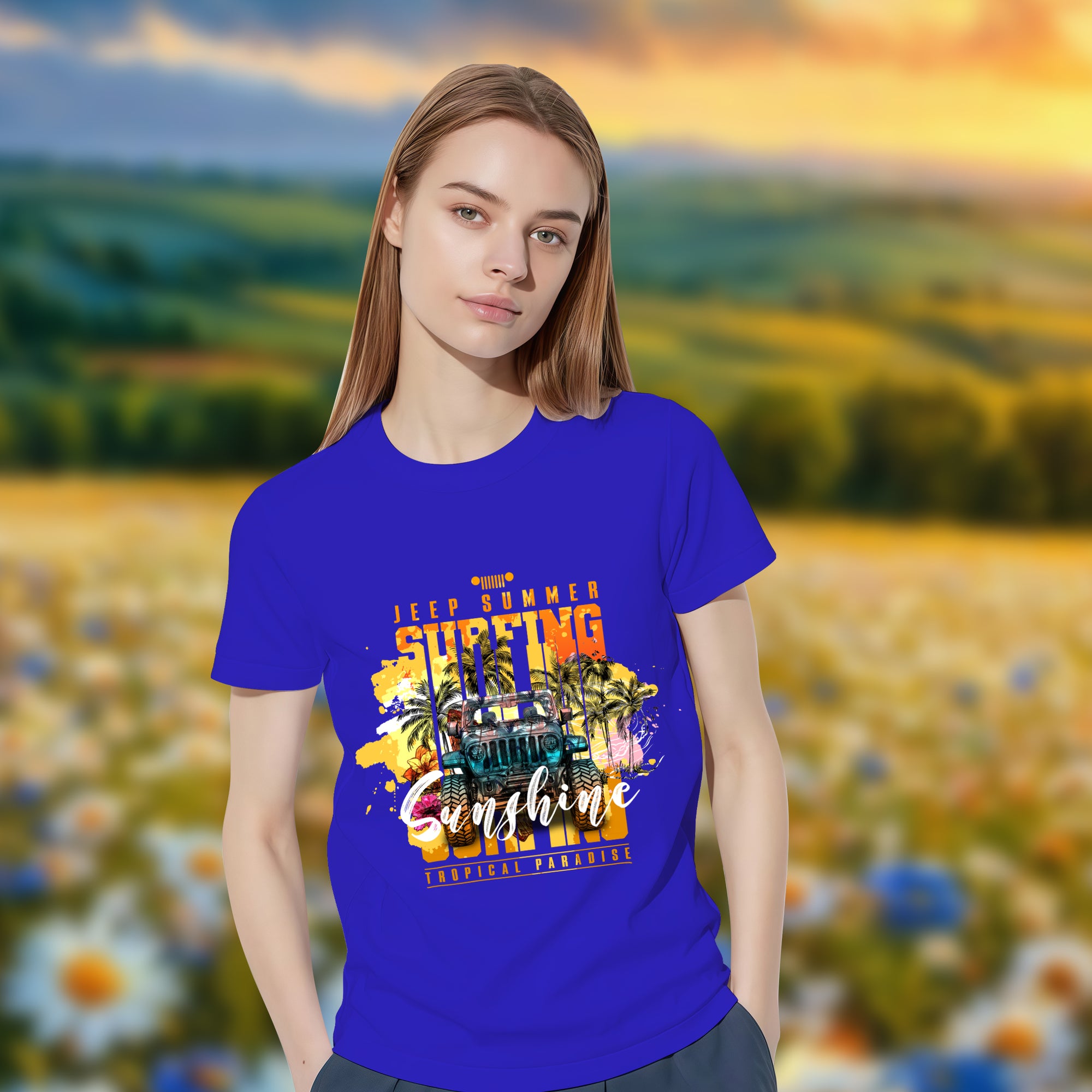 Sunshine Jeep Escape - 2D T-Shirt For Men/Women - TH02
