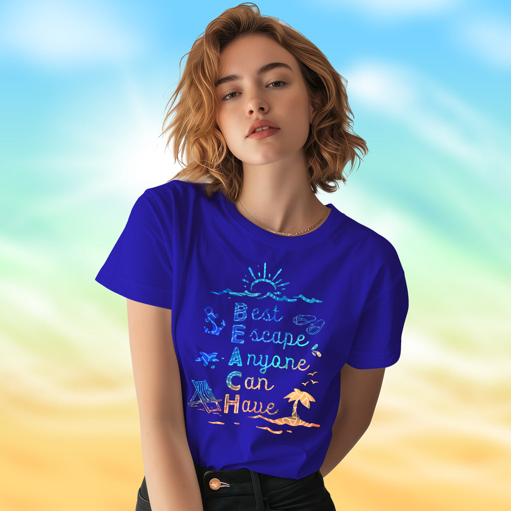 BEACH - Best Escape Anyone Can Have - 2D T-Shirt For Men/Women - TH02