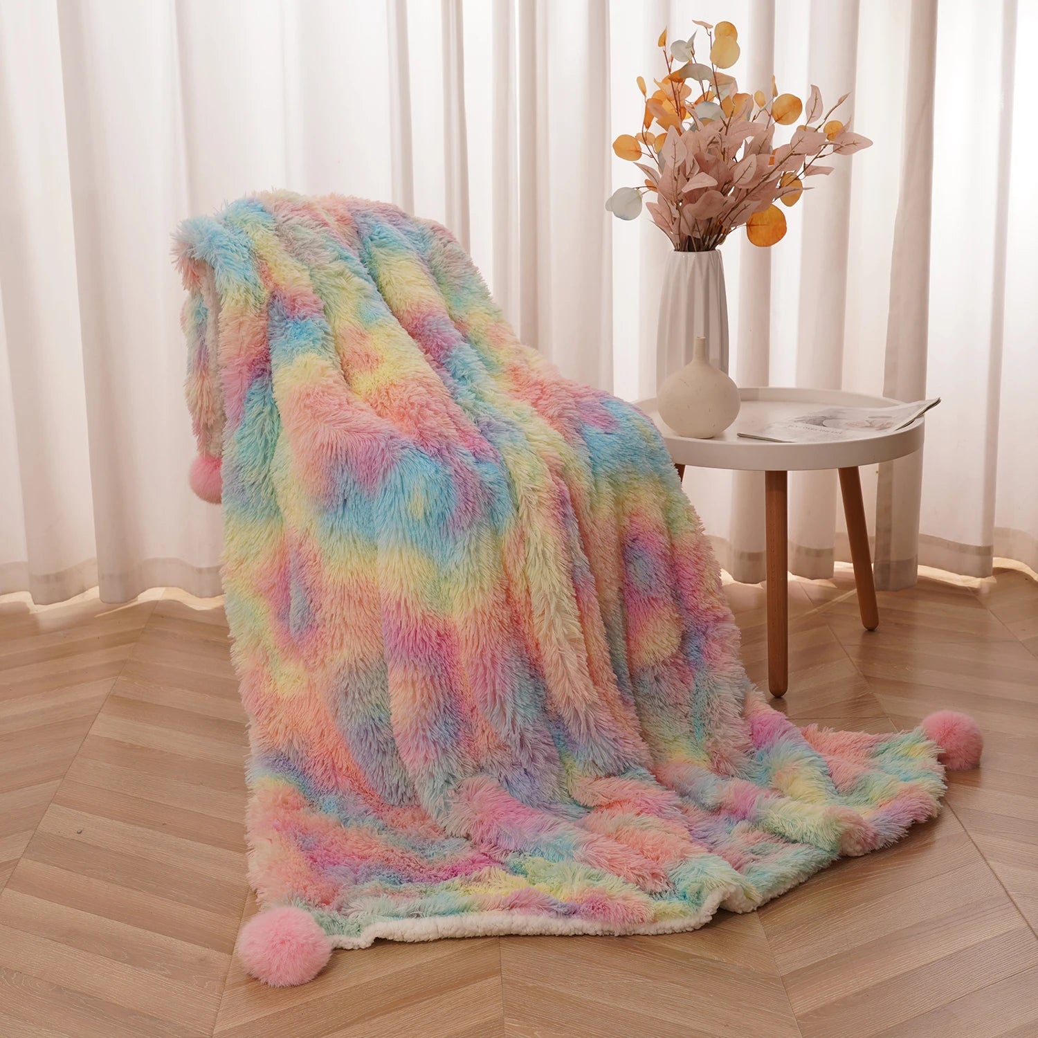 Furry Plush Throw Blanket