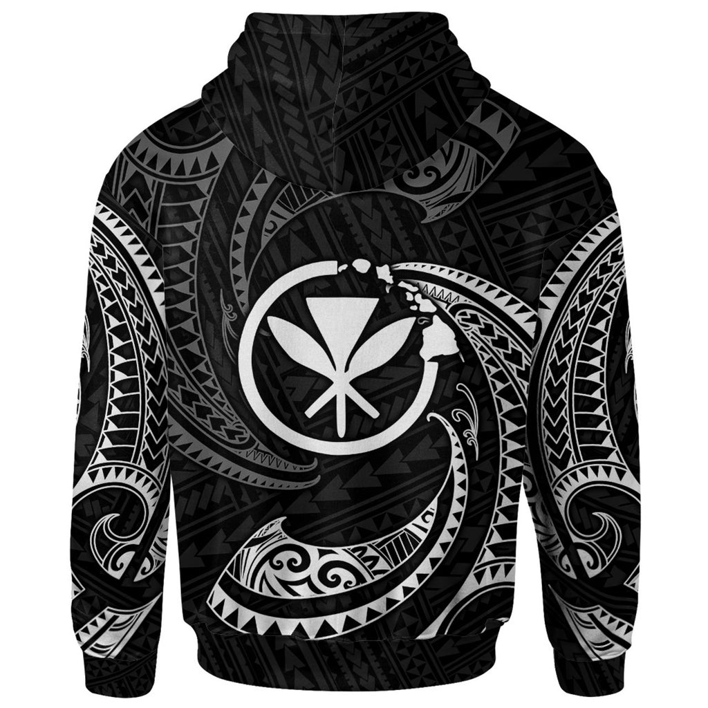 Personalised - Hawaii Polynesian With White Tribal Wave Hoodie For Men/Women