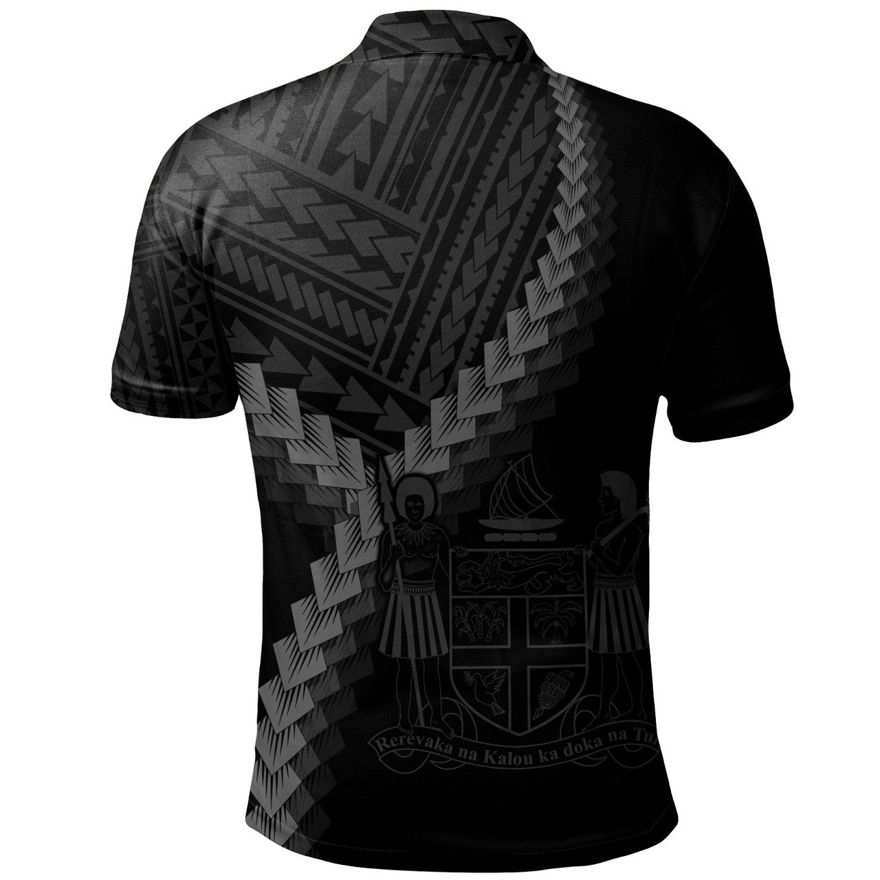 Personalised - Fiji Coat Of Arm Polynesian Tattoo Style Polo Shirt Unisex