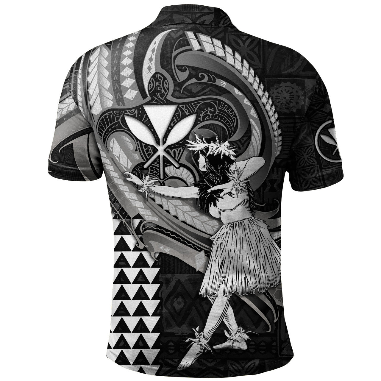 Hawaii Polo Shirt Kanaka Maoli Hula Girls Polynesian Traditional Tattoo - AL01