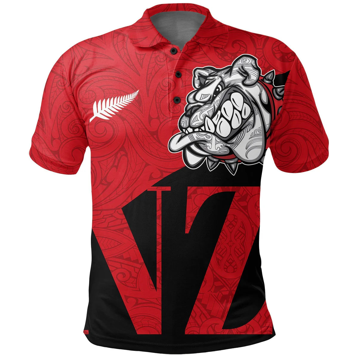 New Zealand Maori  Bulldog Tattoo Polo Shirt Unisex
