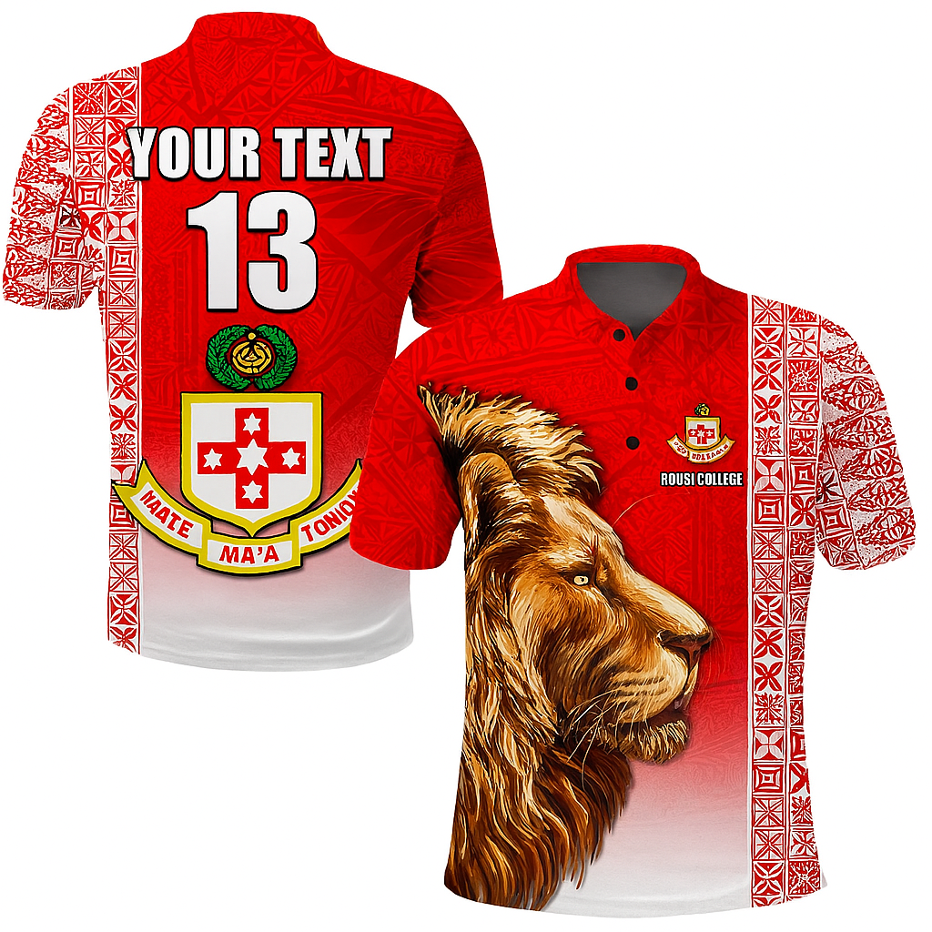 Custom Name Tonga Lion Polo Shirt - AL01