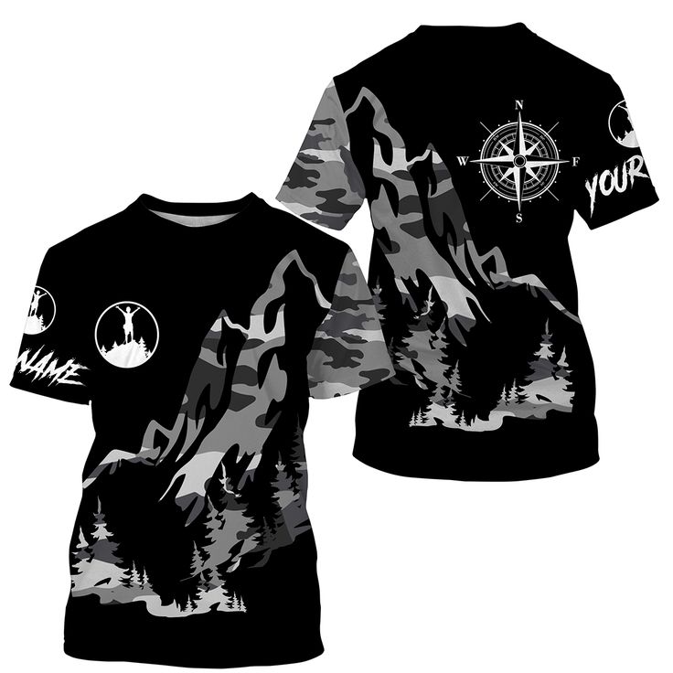 Personalised - Mountain Hiking T-Shirt For Men/Women