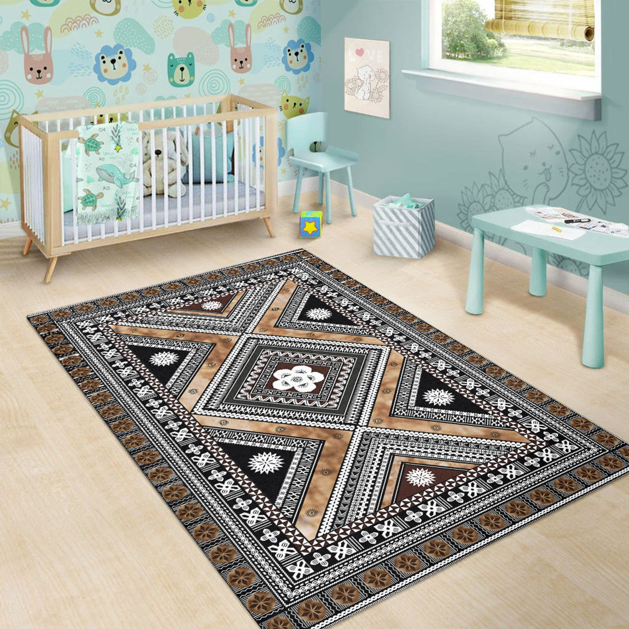 Fiji Tapa Massi Cloths Area Rug