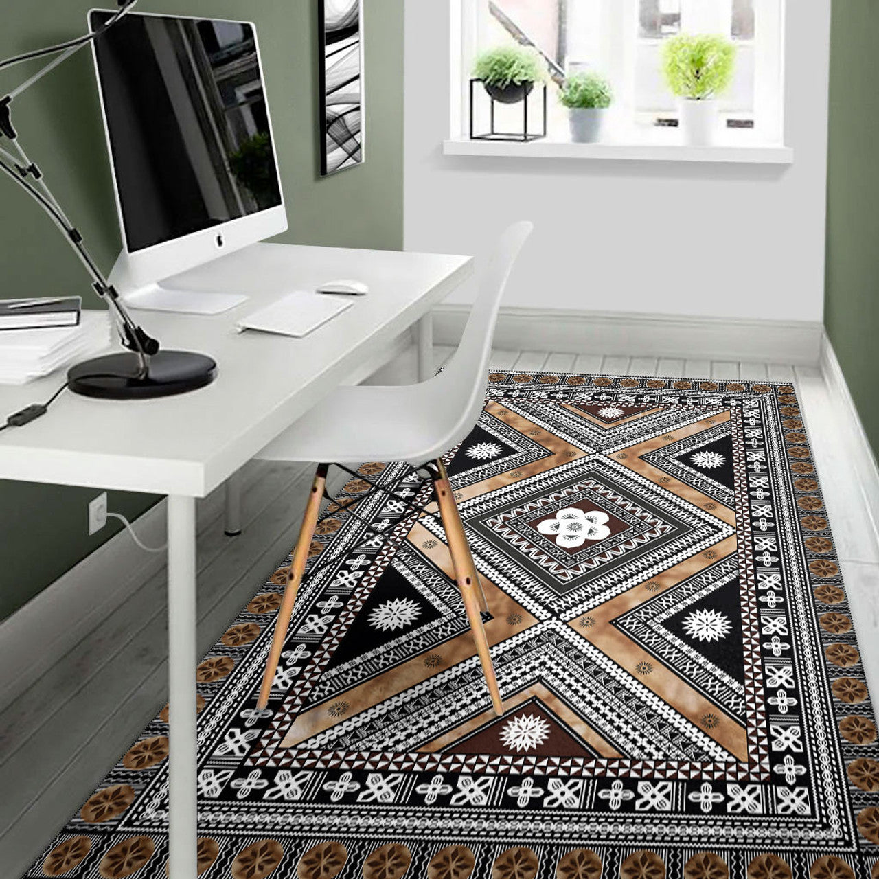 Fiji Tapa Massi Cloths Area Rug