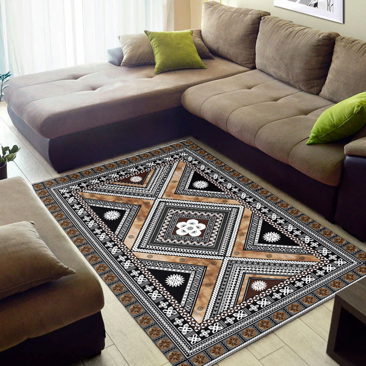 Fiji Tapa Massi Cloths Area Rug