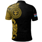 Fiji Polynesian Half Sleeve Gold Tattoo With Seal Polo Shirt Unisex