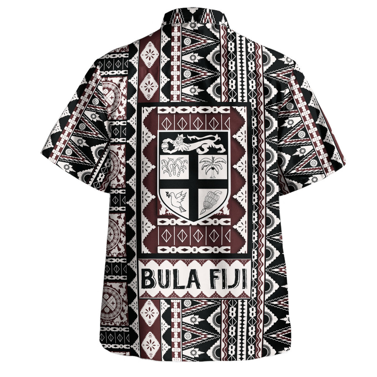Fiji Bula Fiji Masi Motif Brown Color Hawaiian Shirt Unisex
