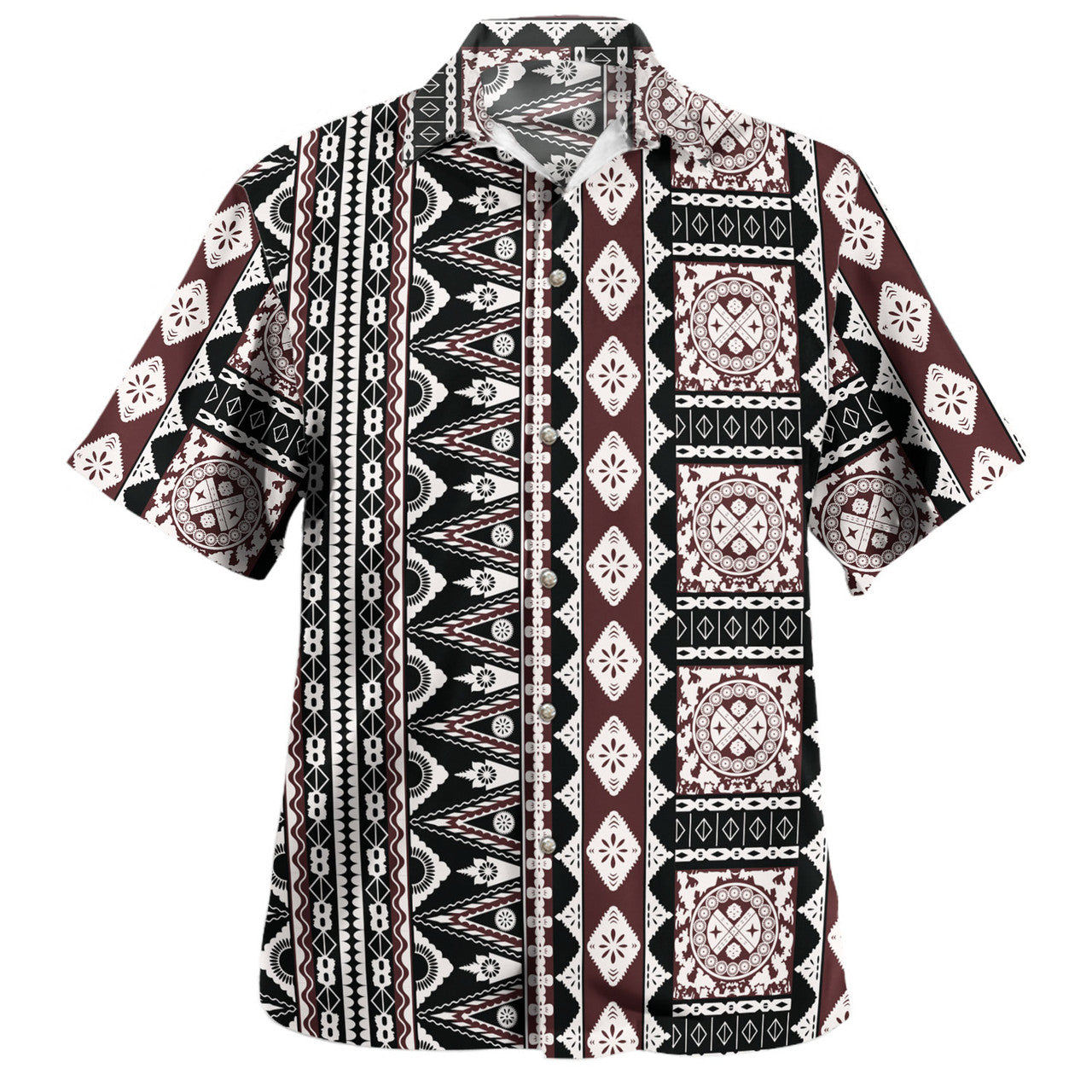 Fiji Bula Fiji Masi Motif Brown Color Hawaiian Shirt Unisex