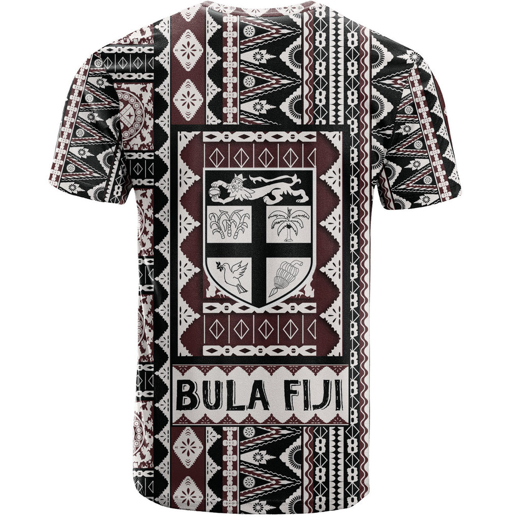 Fiji Bula Fiji Masi Motif Brown Color T-shirt Unisex