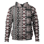 Fiji Bula Fiji Masi Motif Brown Hoodie Unisex
