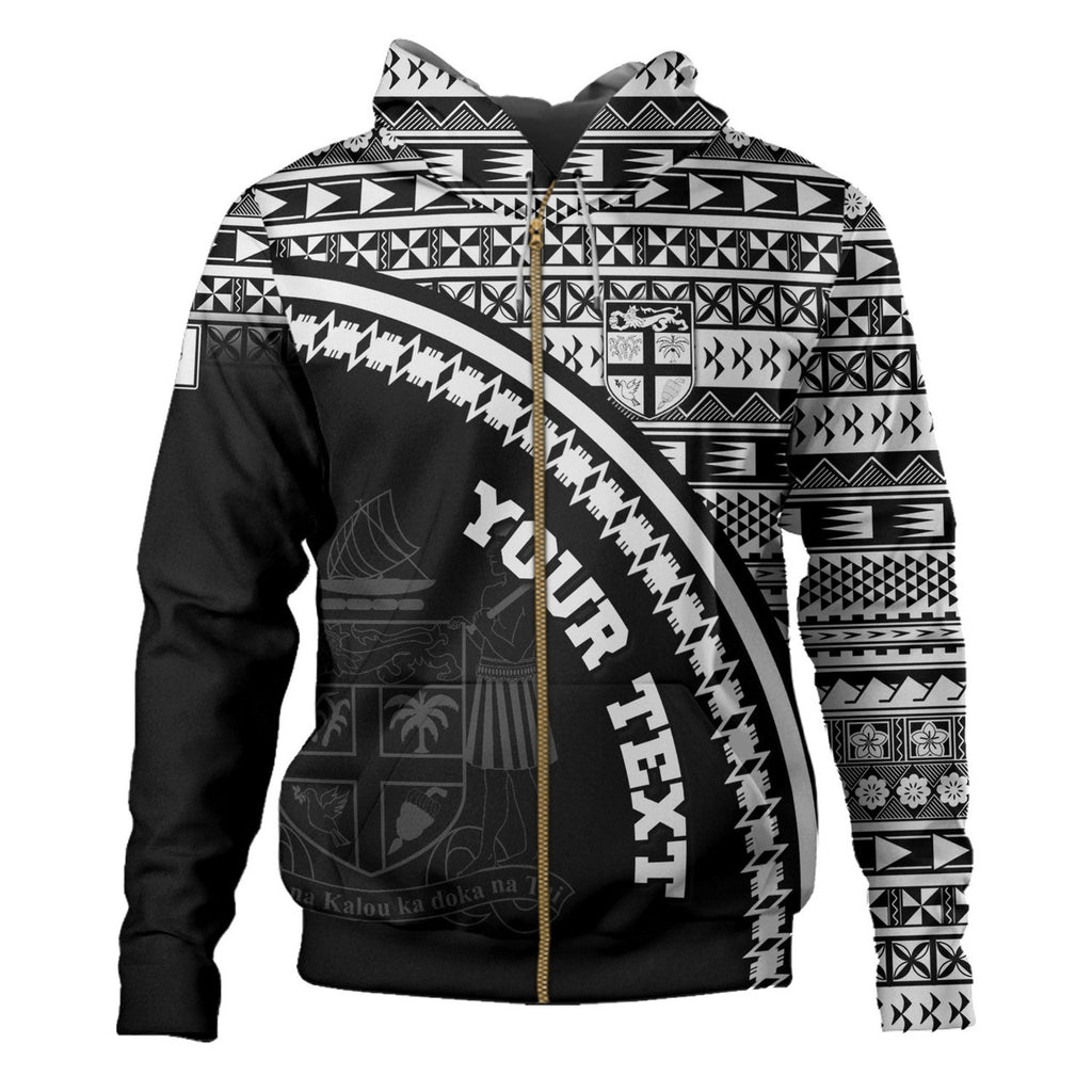 Personalised - Fiji Fijian Kesakesa Masi Patterns Curve Style Hoodie Unisex