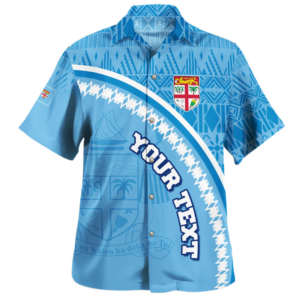 Personalised - Fiji Fijian Masi Patterns Curve Style Hawaiian Shirt Unisex