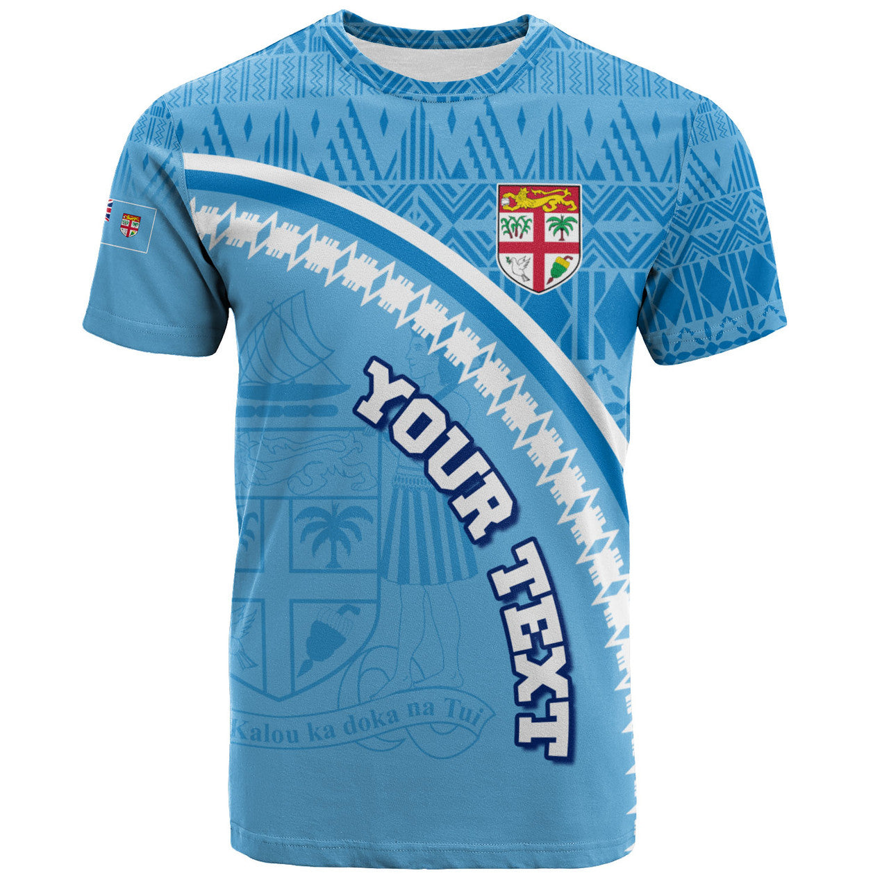 Personalised - Fiji Fijian Masi Patterns Curve Style T-shirt Unisex