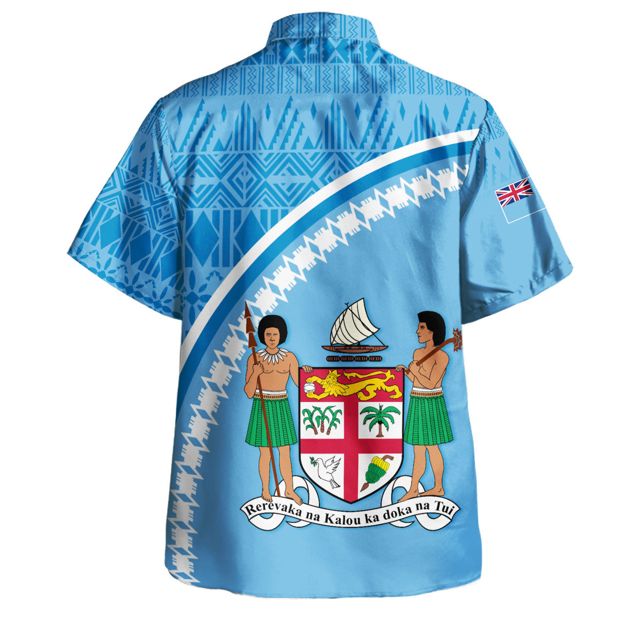 Personalised - Fiji Fijian Masi Patterns Curve Style Hawaiian Shirt Unisex